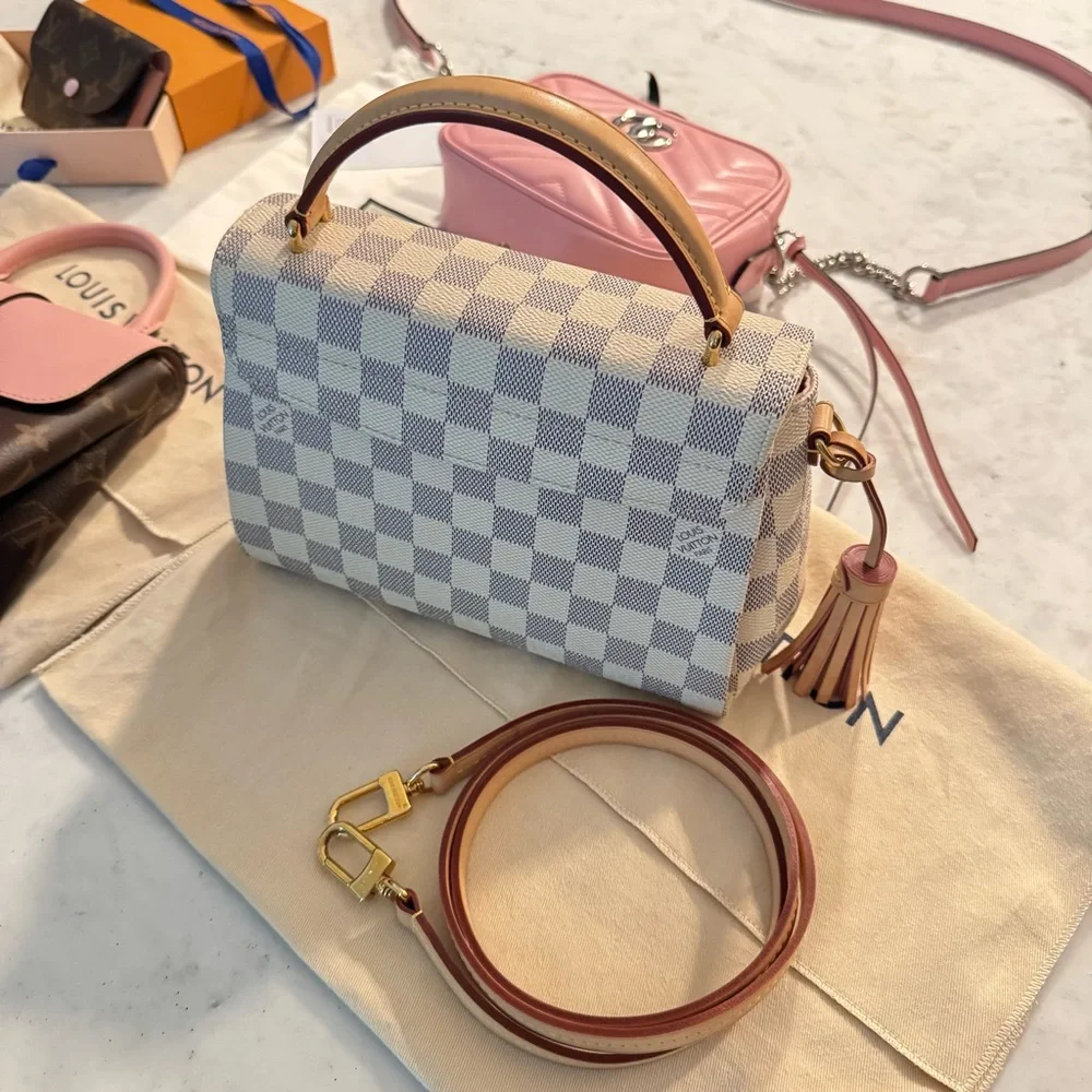 Like New LOUIS VUITTON Damier Azur Croisette Top Handle/Crossbody - Picture 3 of 13